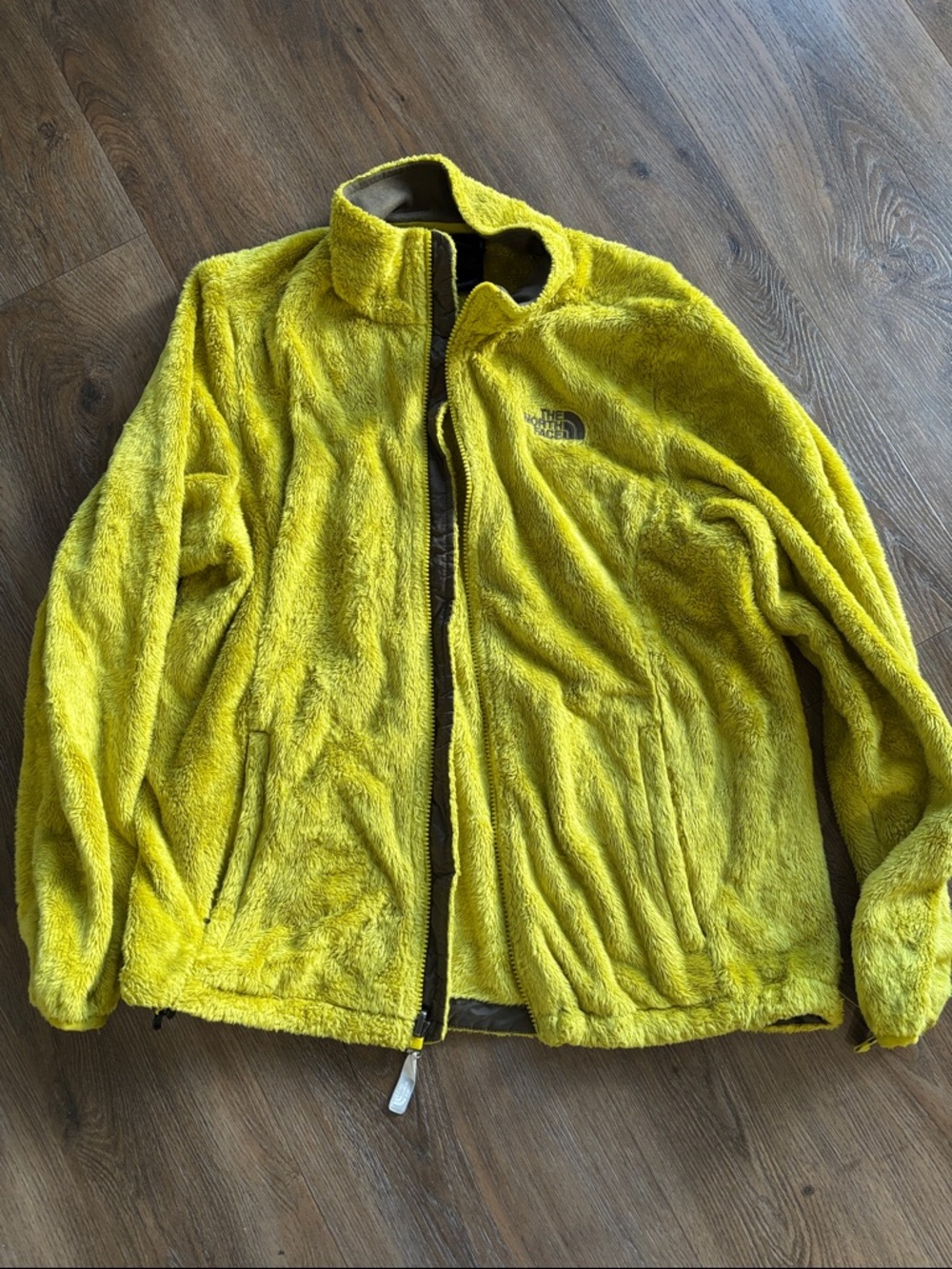 The North Face Bright Yellow Plush Fleece Zip Jacket